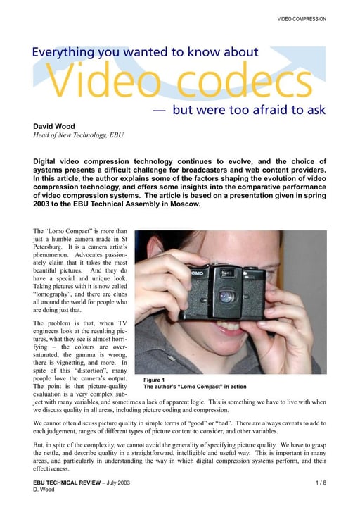 Everything you wanted to know about video codecs
