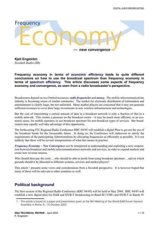 Frequency economy – new convergence