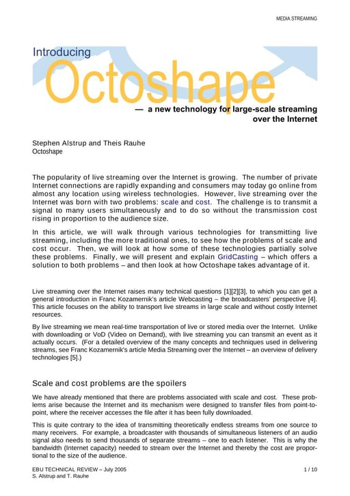 Introducing Octoshape — a new technology for large-scale streaming