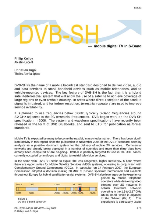 DVB-SH — mobile digital TV in S-Band