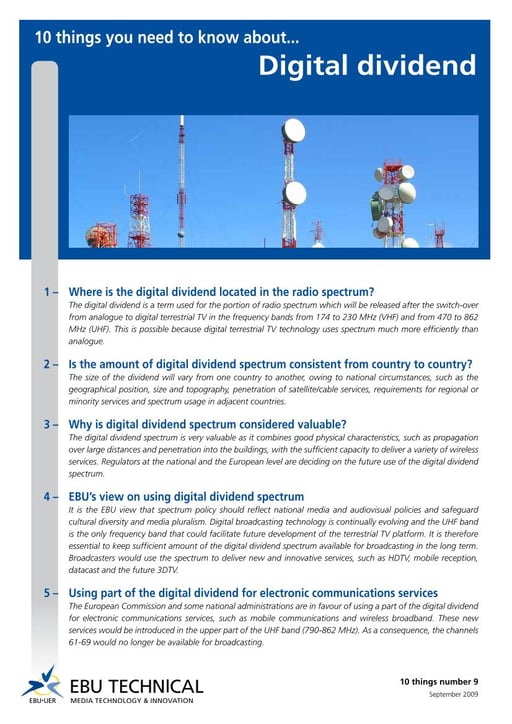 10 things you need to know about: Digital Dividend