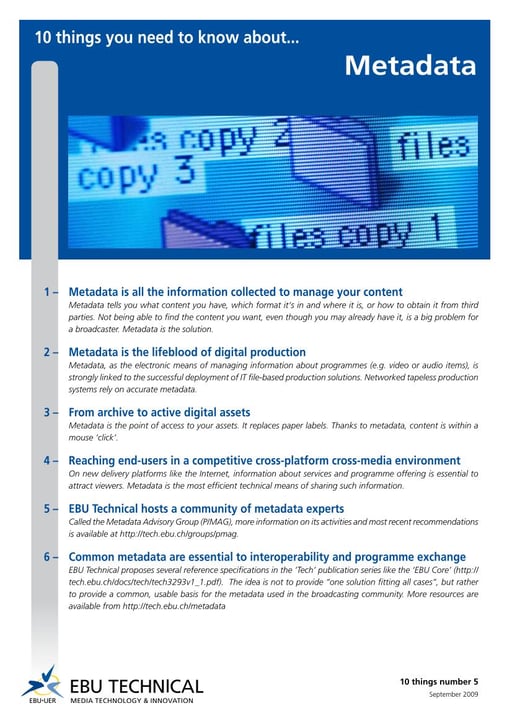 10 things you need to know about: Metadata