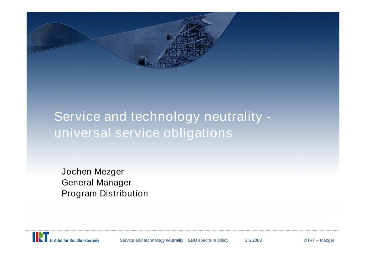 Universal servcie obligations
