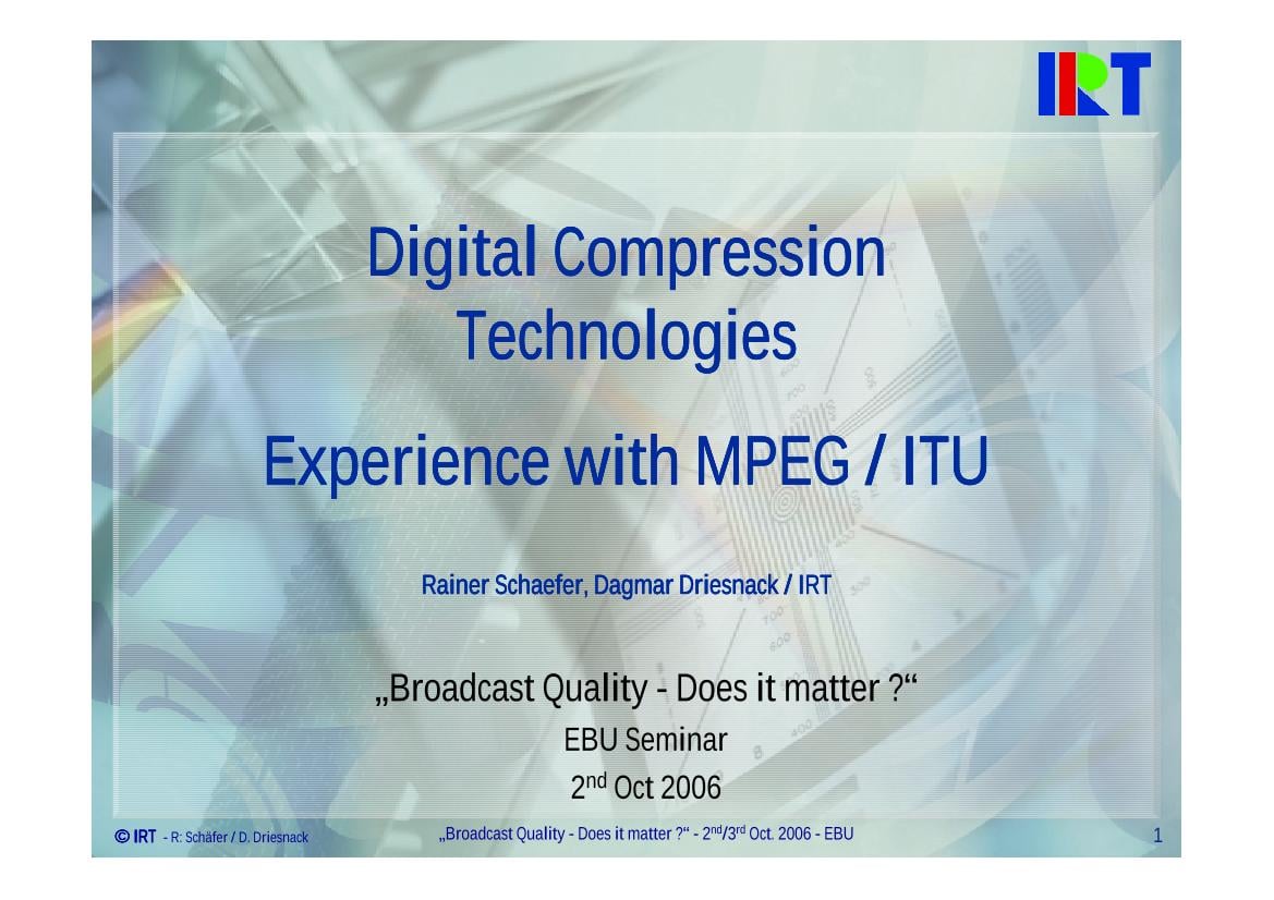 MPEG and ITU