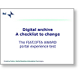 Digital Archives Workshop The FIAT/IFTA AWARD portal experience test