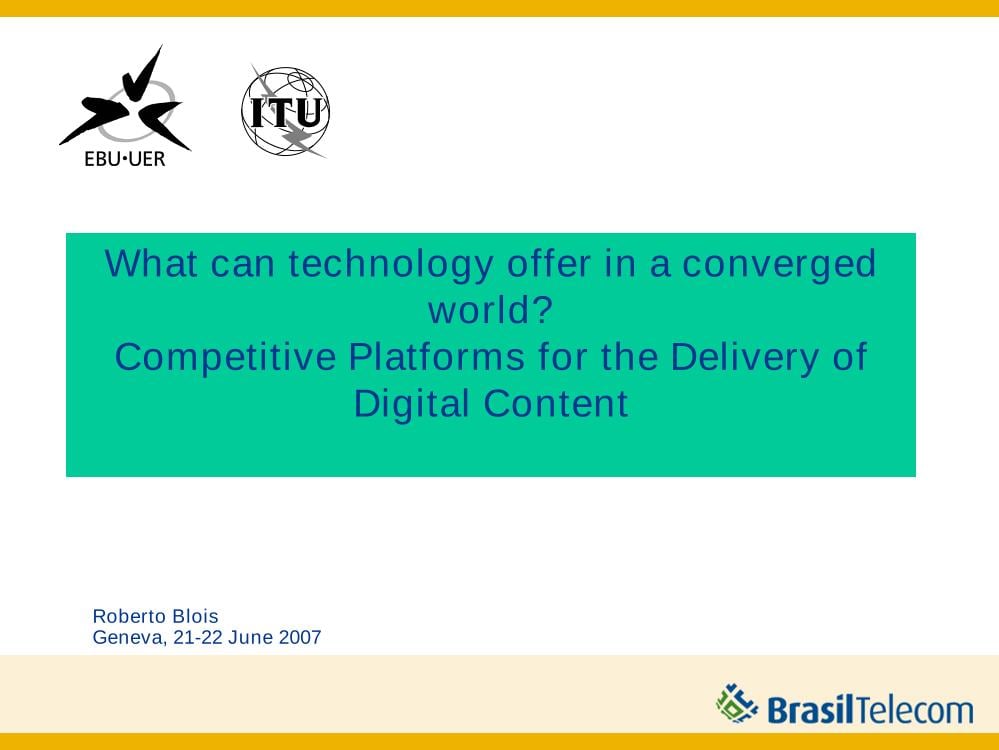 What can Technology offer in a Converged World
