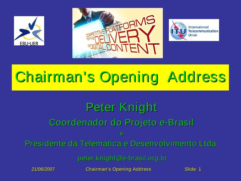 Opening address by Chairman