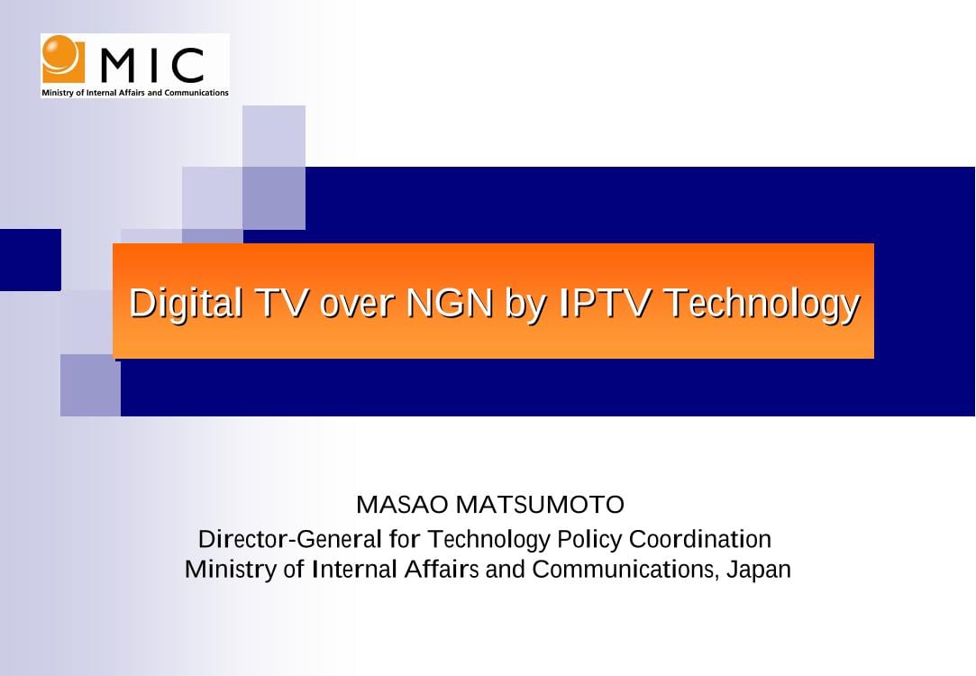 Digital TV over NGN by IPTV Technology