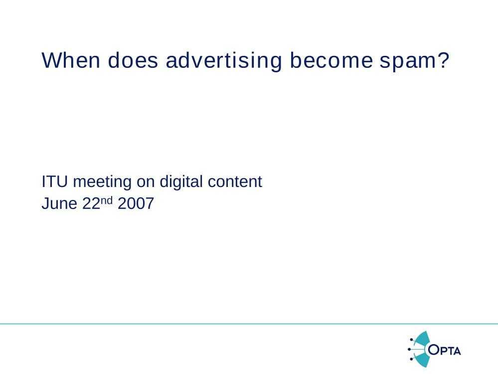 When does Advertising become Spam?