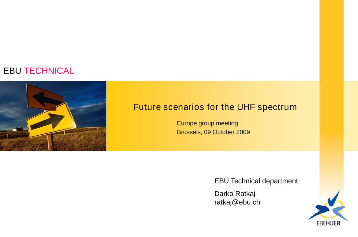 Future scenarios for the UHF spectrum