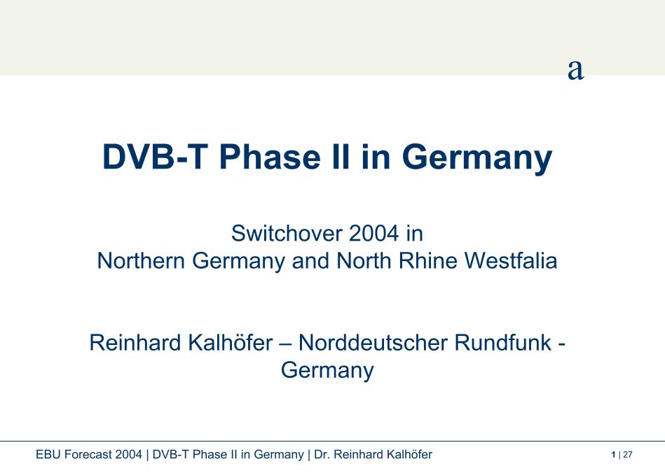 DVB-T Phase II in Germany