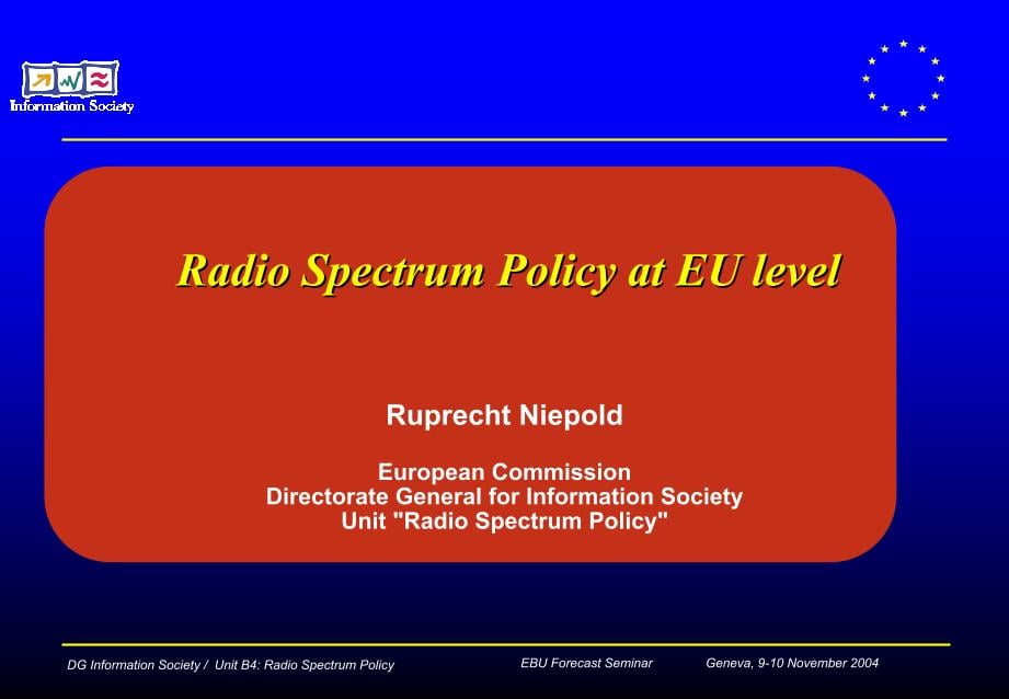 Radio Spectrum Policy at EU level