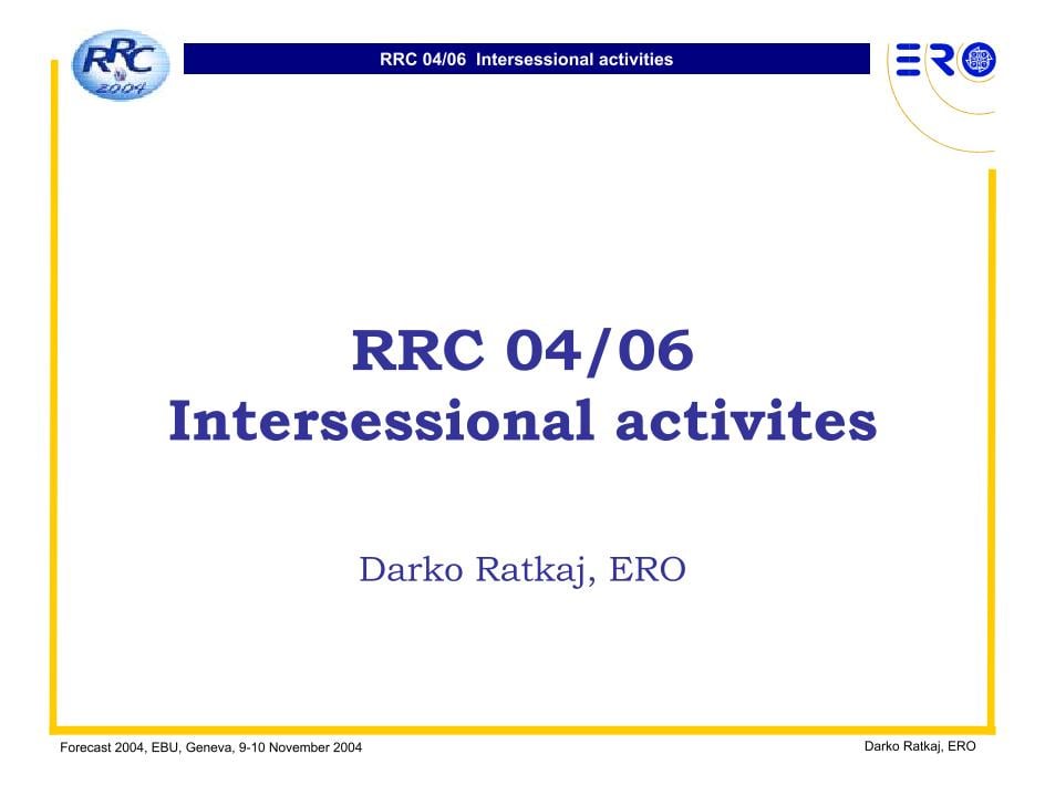 Intersessional activities