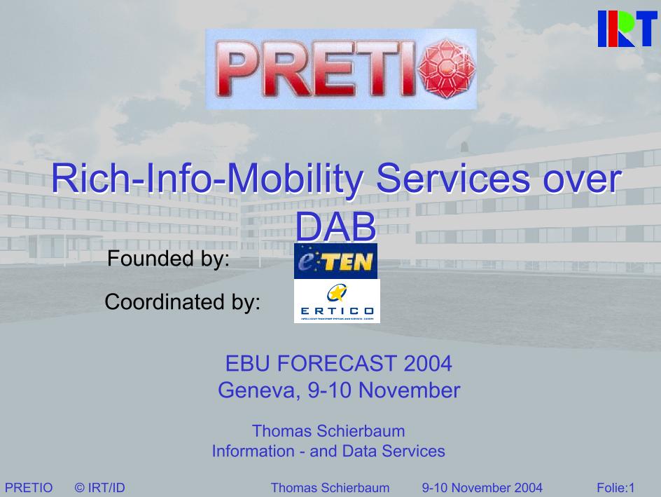 Rich Info-Mobility services over DAB