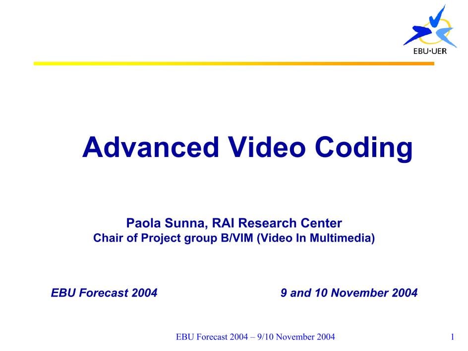 Advanced Video Coding