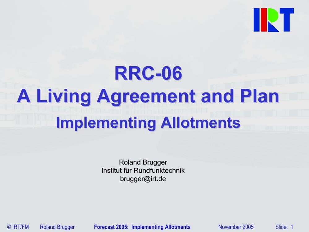 RRC-06: A Living Agreement and Plan - Implementing Allotments