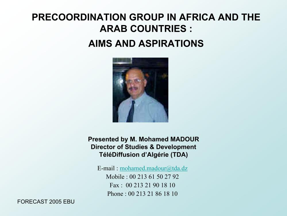 Precoordination Groups in Africa and the Arab Countries