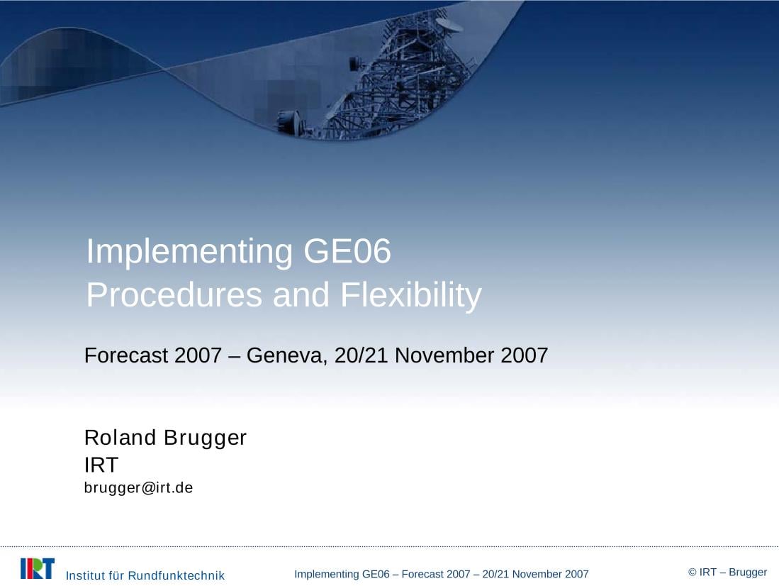 Implementing GE-06: Procedures & Flexibility