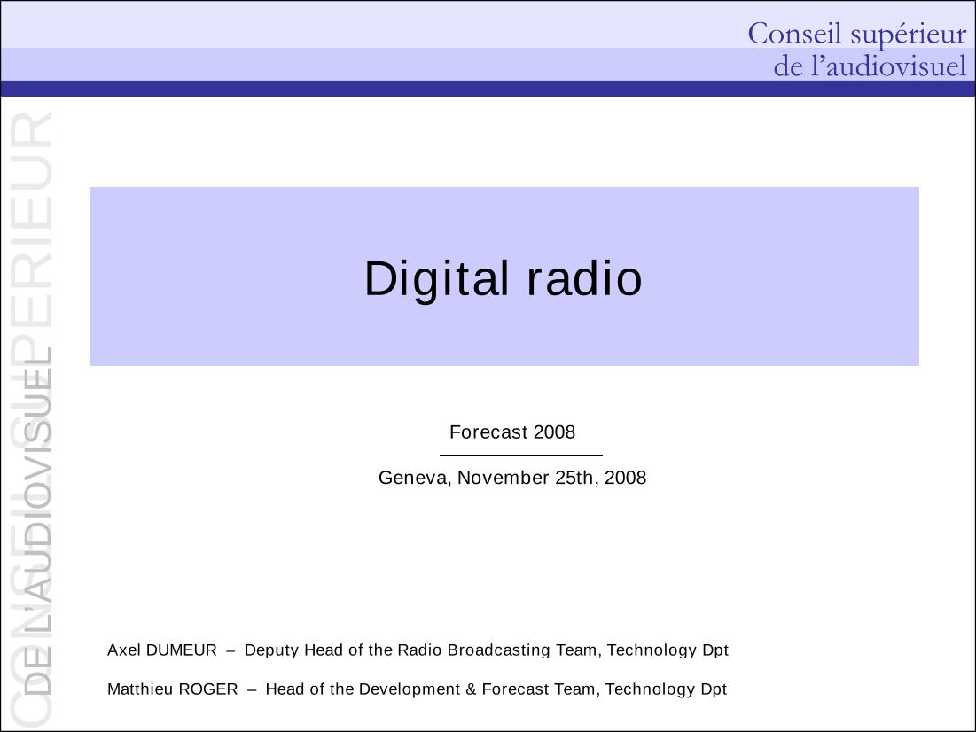 Status of Digital radio in France