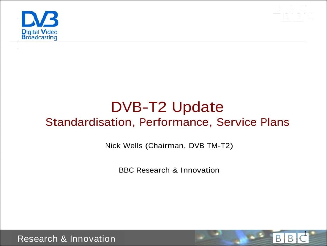 DVB-T2 - Update on performance