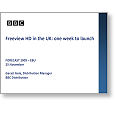 Forecast 09 Freeview HD in the UK