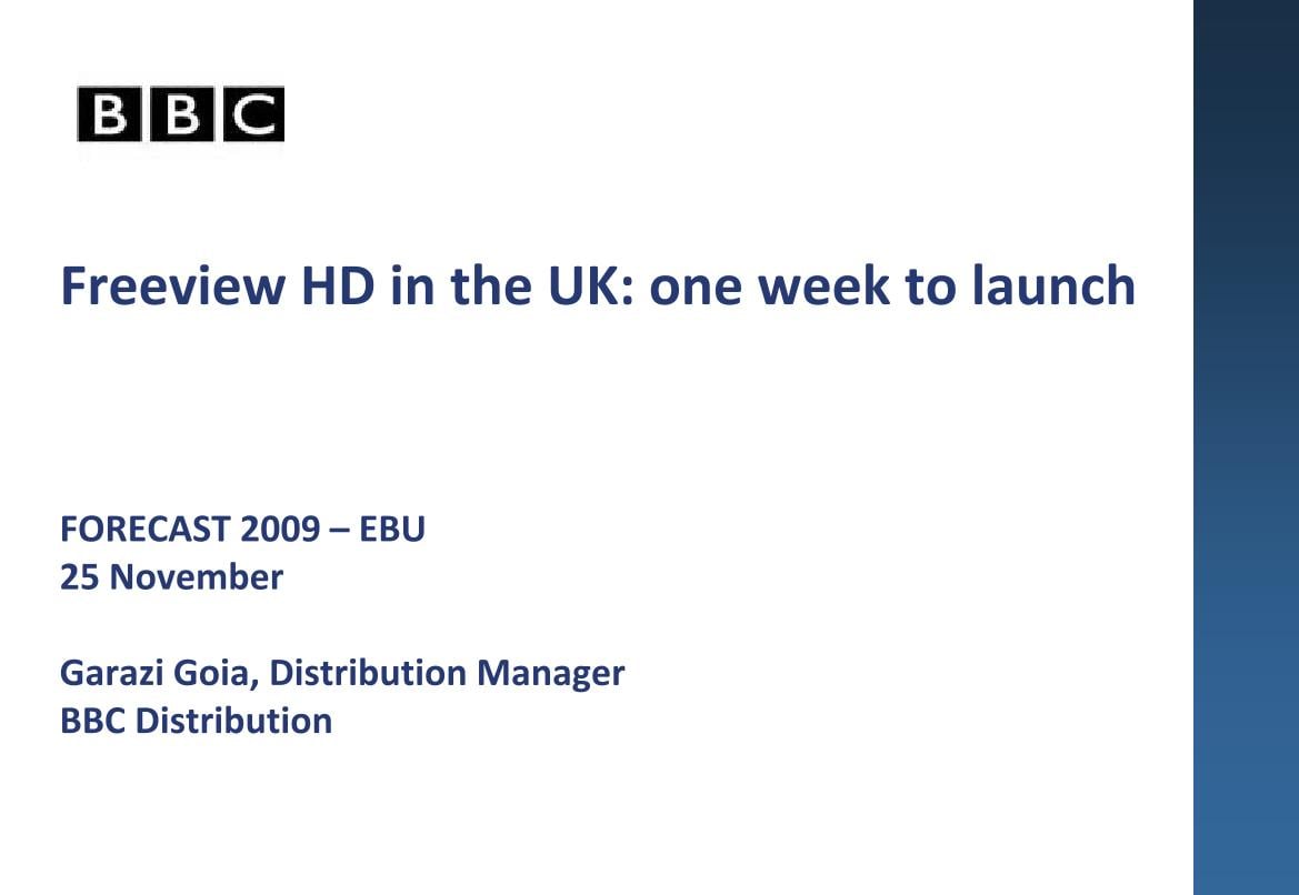 Freeview HD in the UK: one week to launch