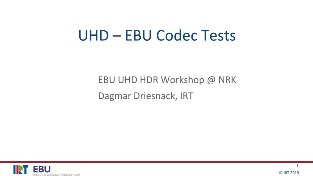 UHD Codecs - EBU Tests