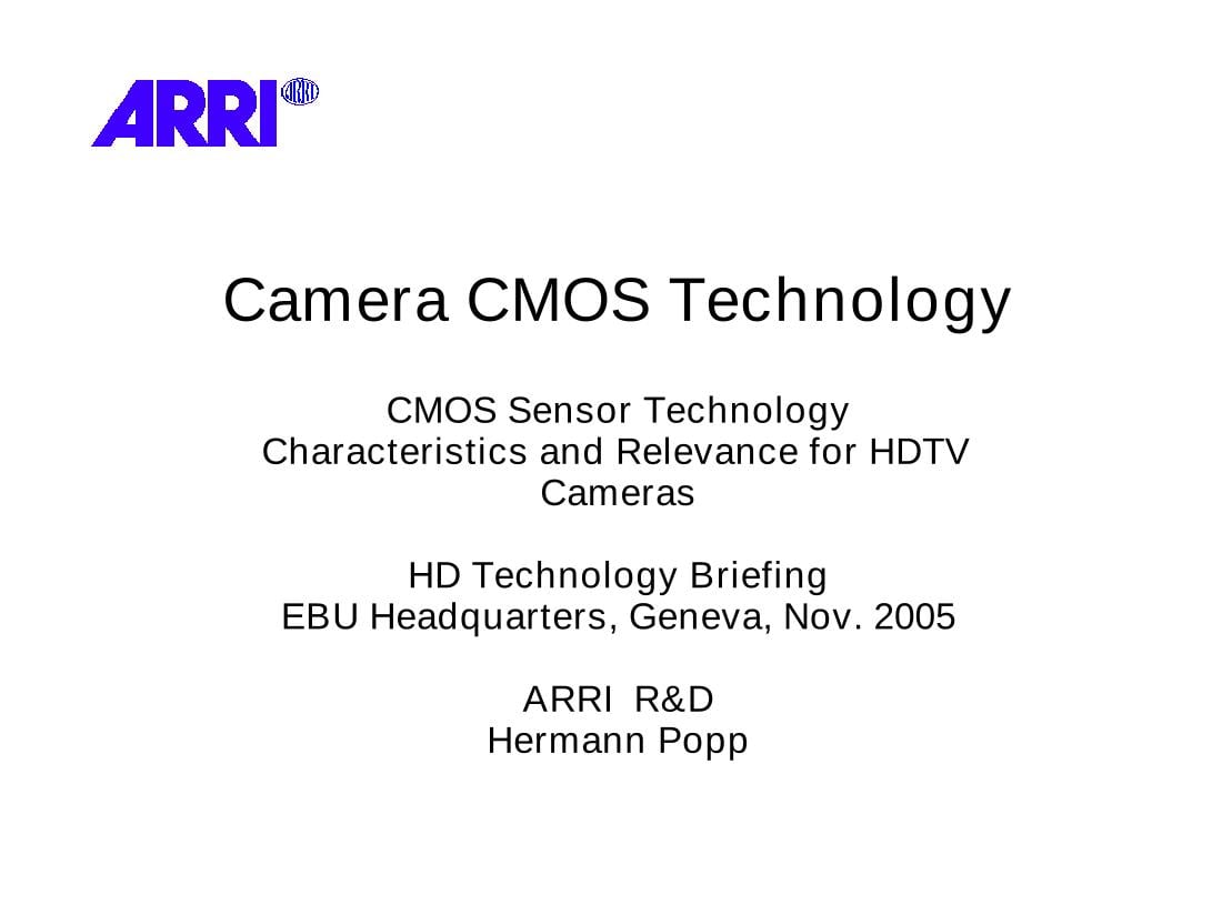 Camera CMOS Technology