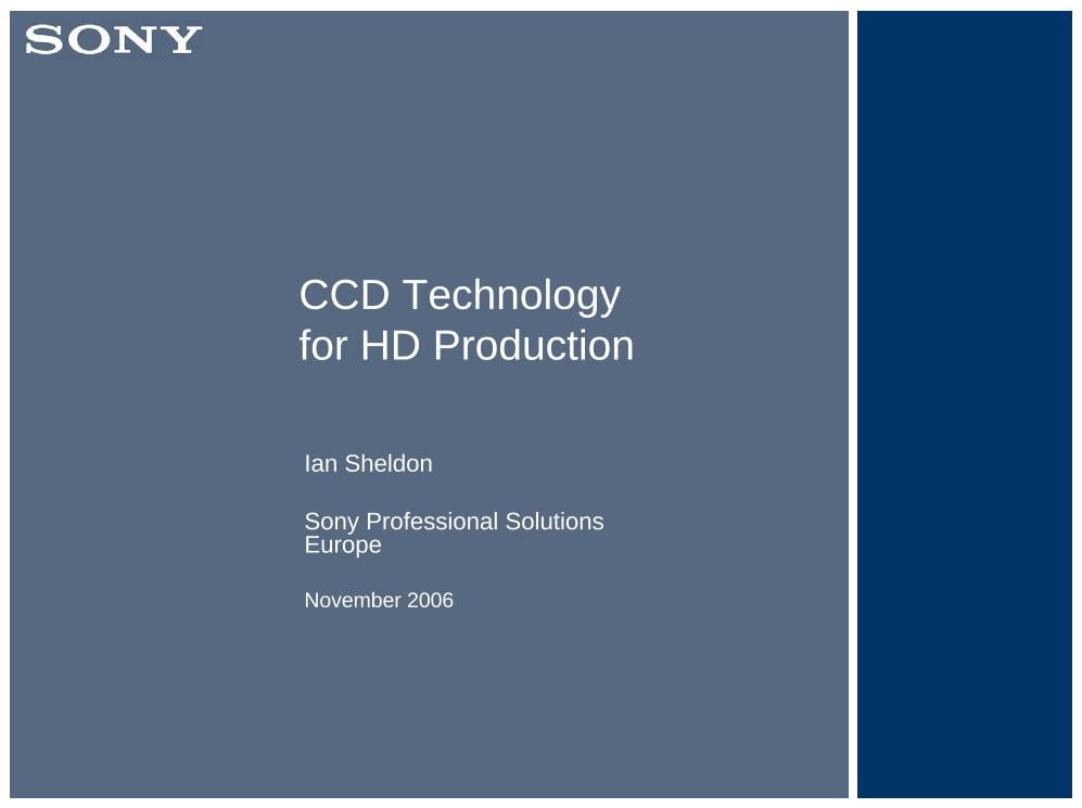 CCD Technology for HD Production