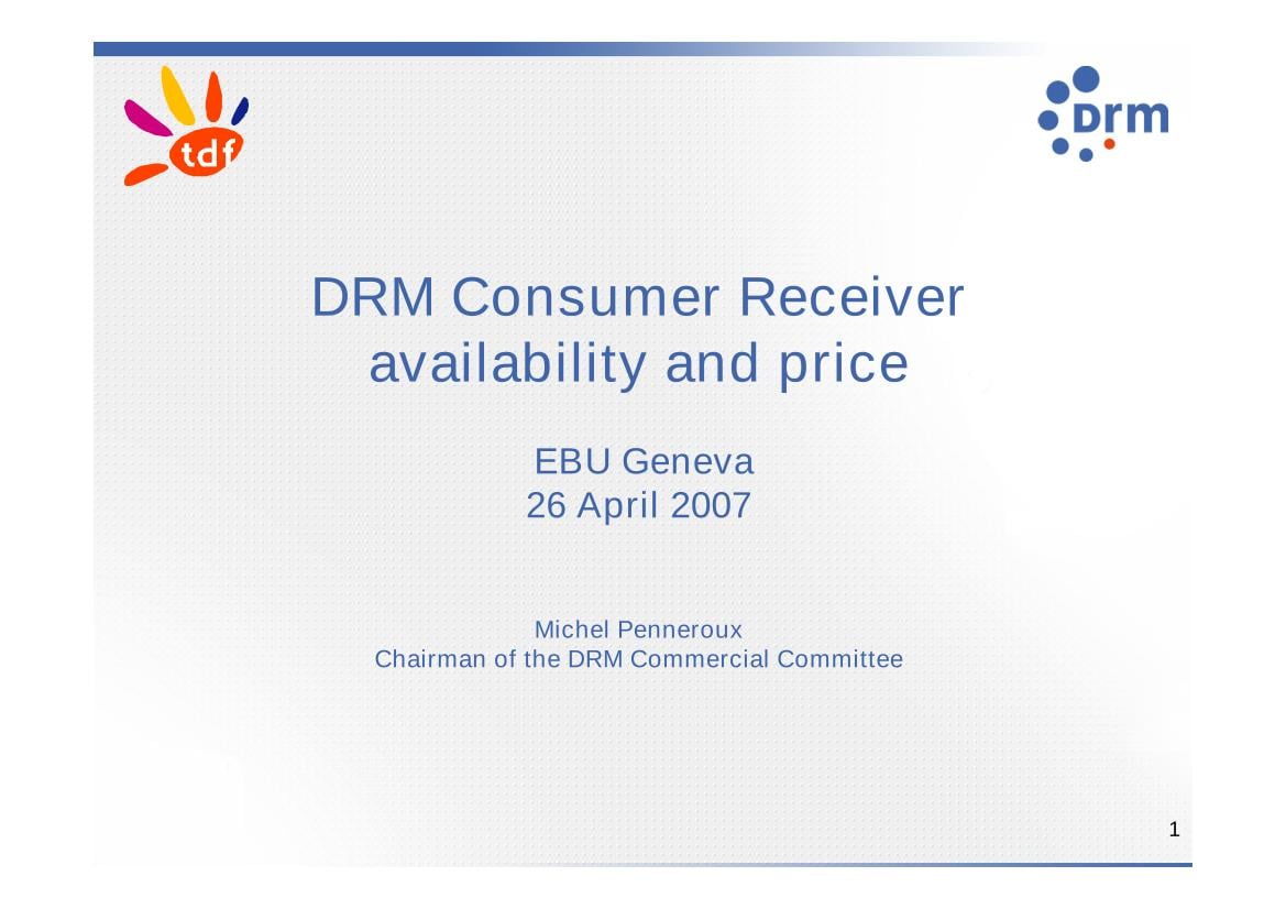 DRM receivers: availability & price