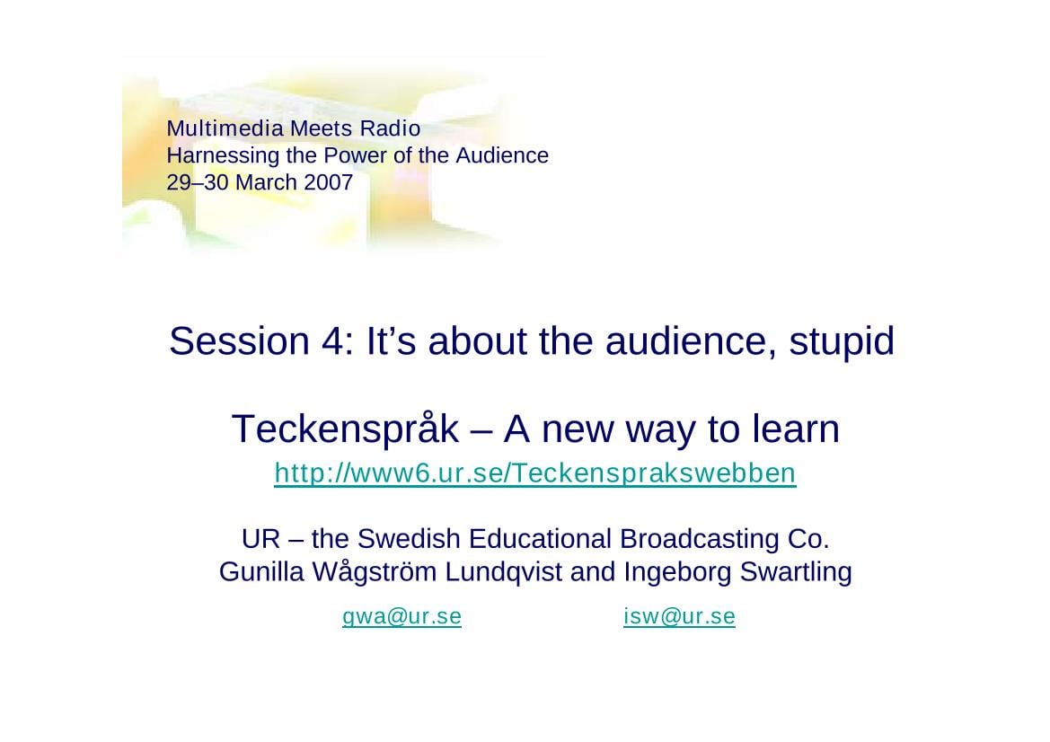 Teckensprak - A new way to learn