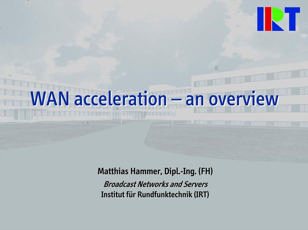 WAN accelaration - an overview