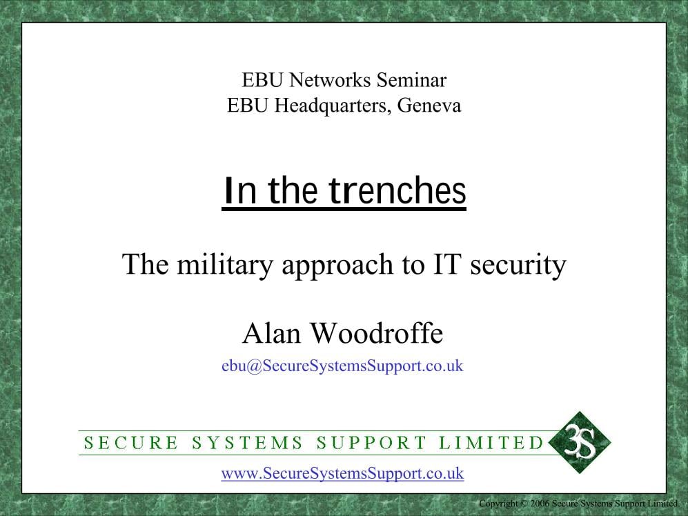 In the trenches - The military approach to IT security
