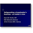 Networks 07 Safeguarding a broadcaster's business