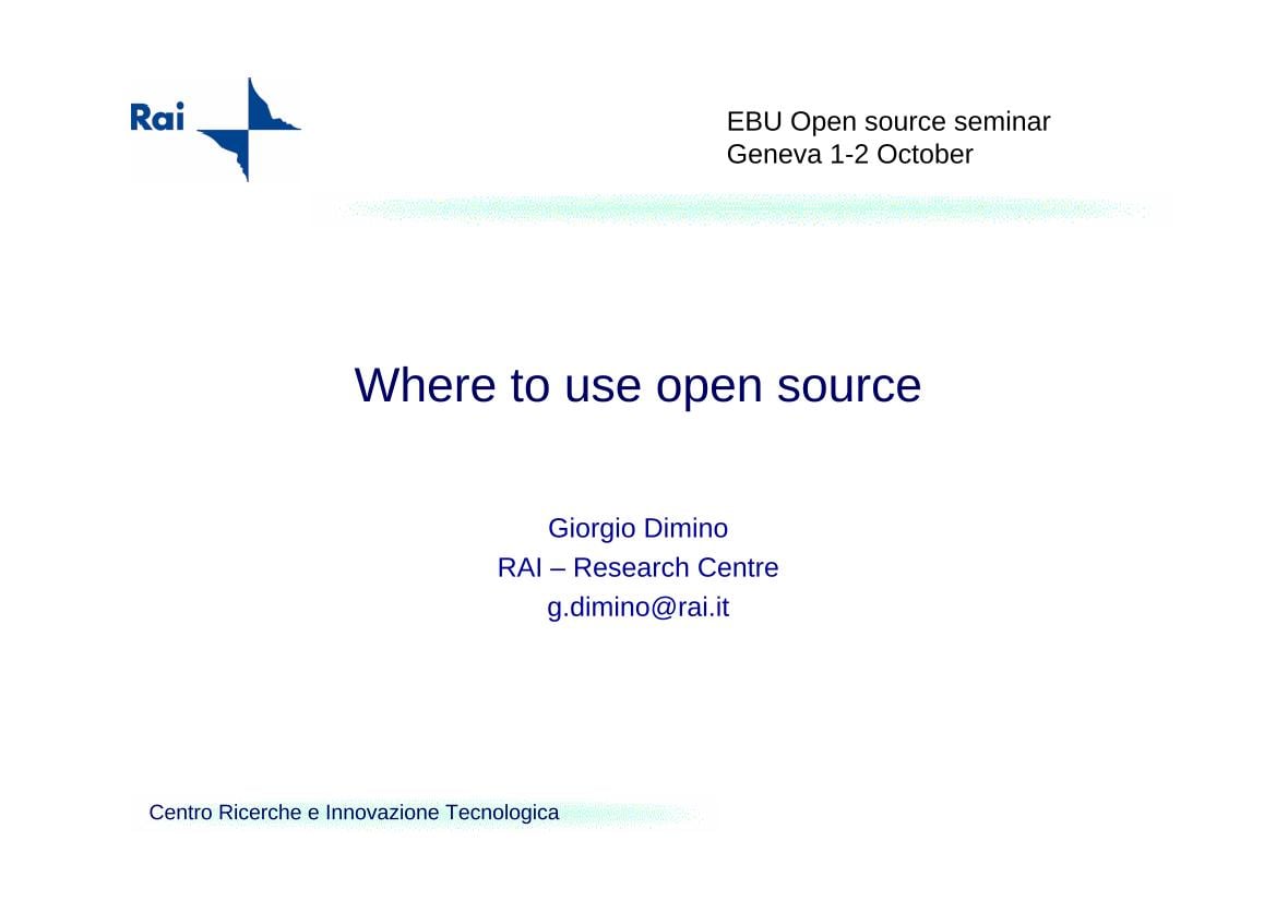 Where to use open source