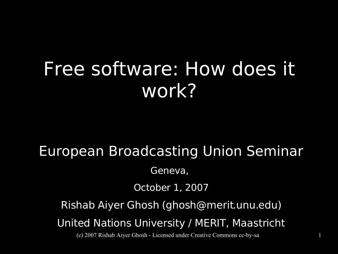 Free software: How does it work?