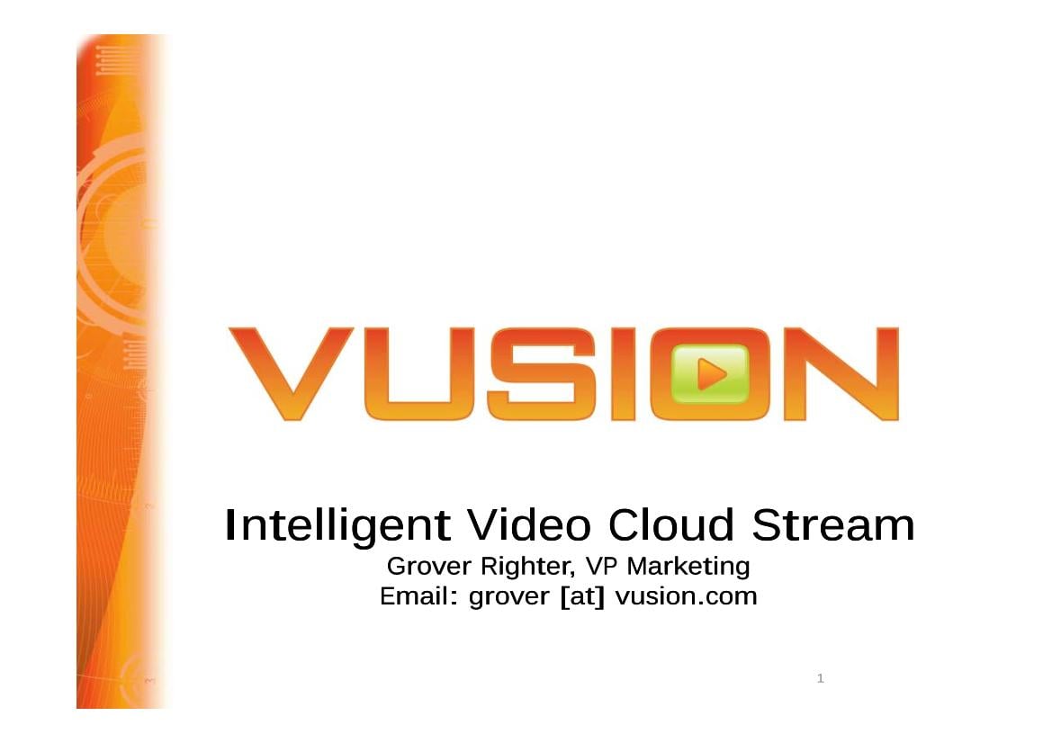 Vusion - Intelligent Video Cloud Stream