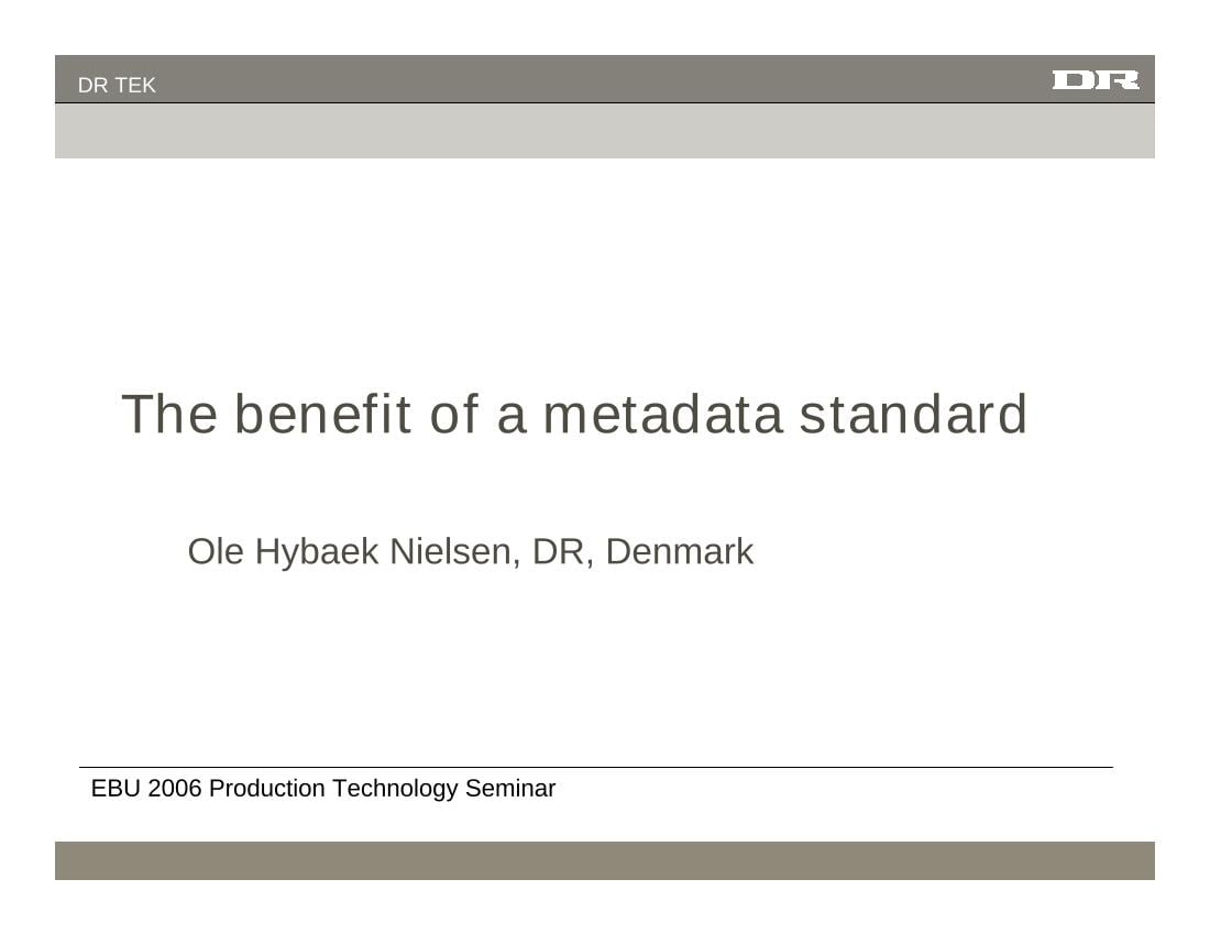 DR's Metadata Model