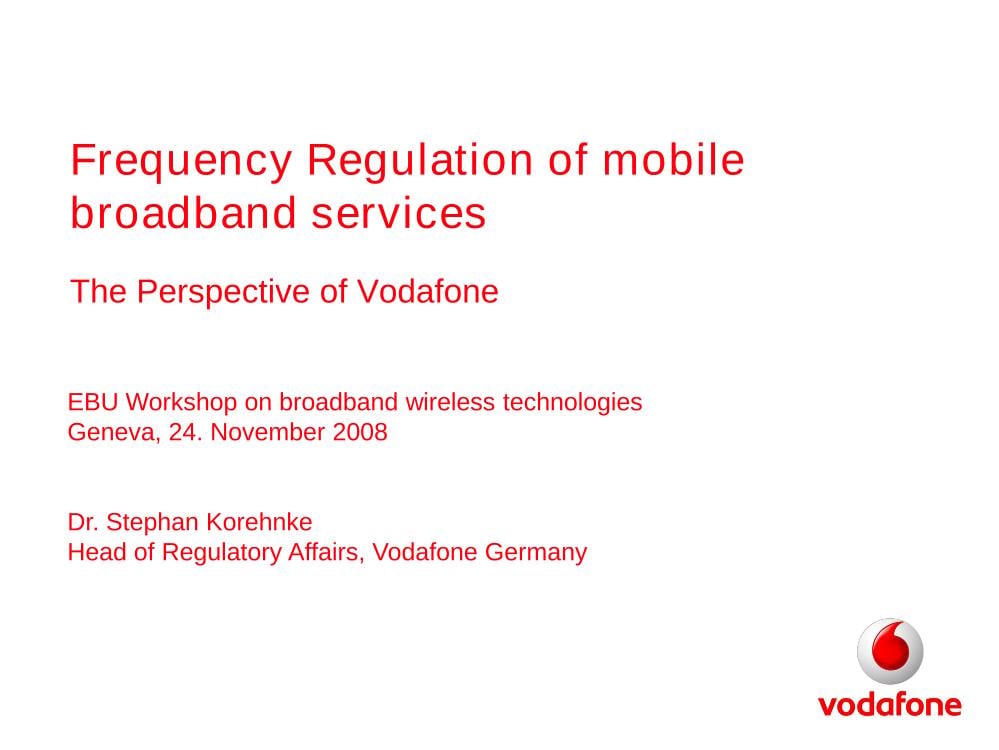 Frequency Regulation of mobile broadband services