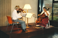 Playing violin during a concert at the EBU Headquarters