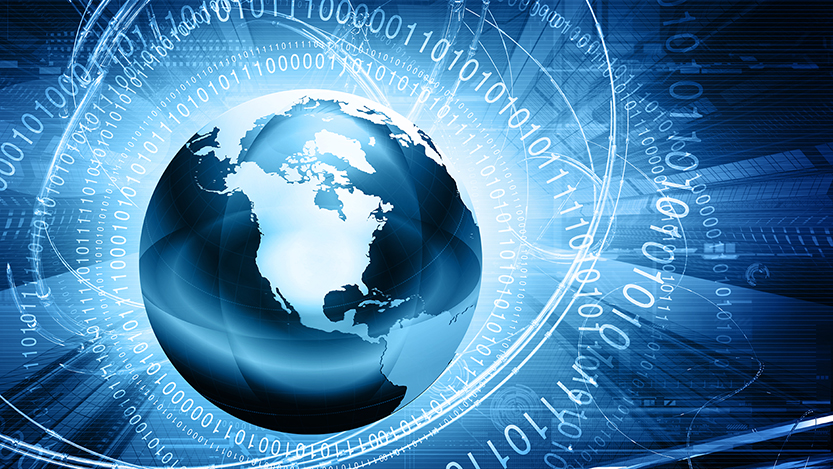 blue design with the world map
